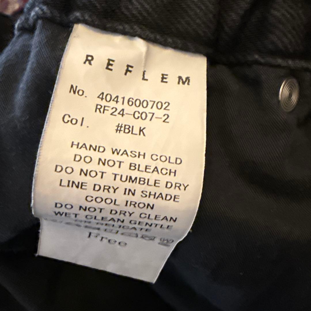 REFLEM ブラック カーゴパンツ フリーサイズ