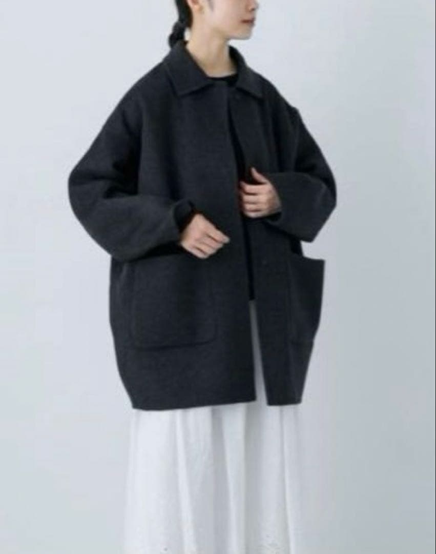 かぐれ/ウールステンカラーコートショートコート