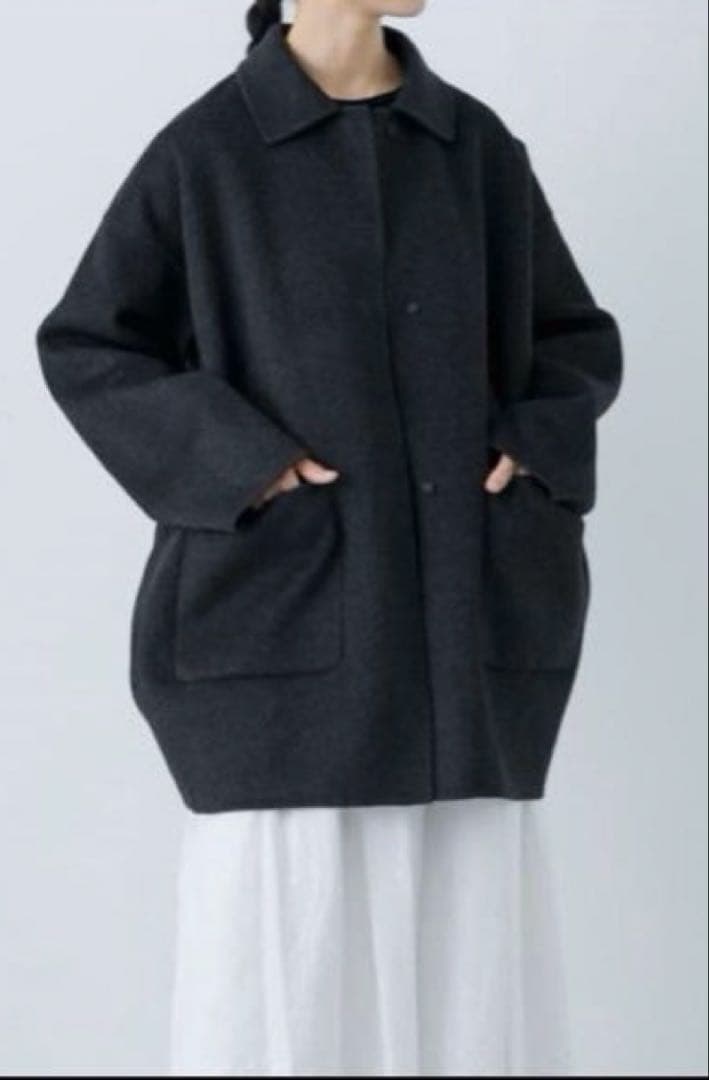 かぐれ/ウールステンカラーコートショートコート