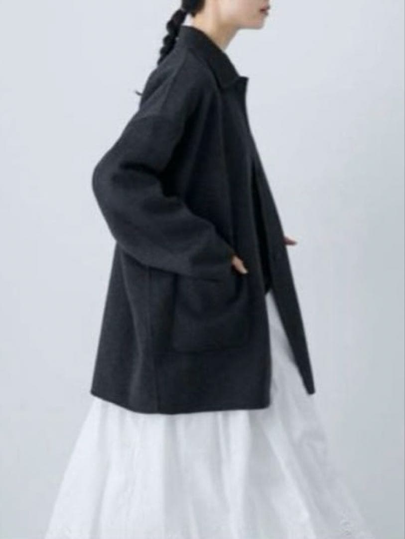かぐれ/ウールステンカラーコートショートコート