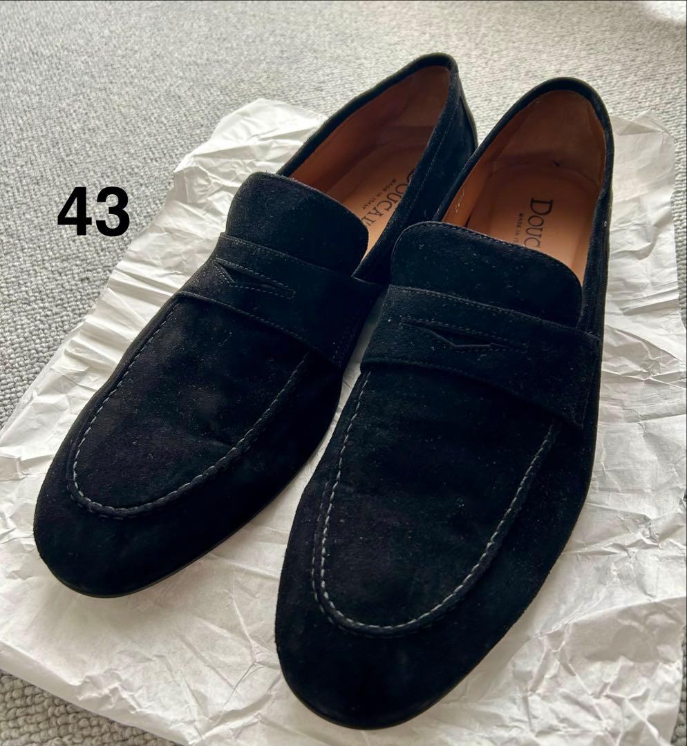 Doucal's ブラック スエード ローファー 43