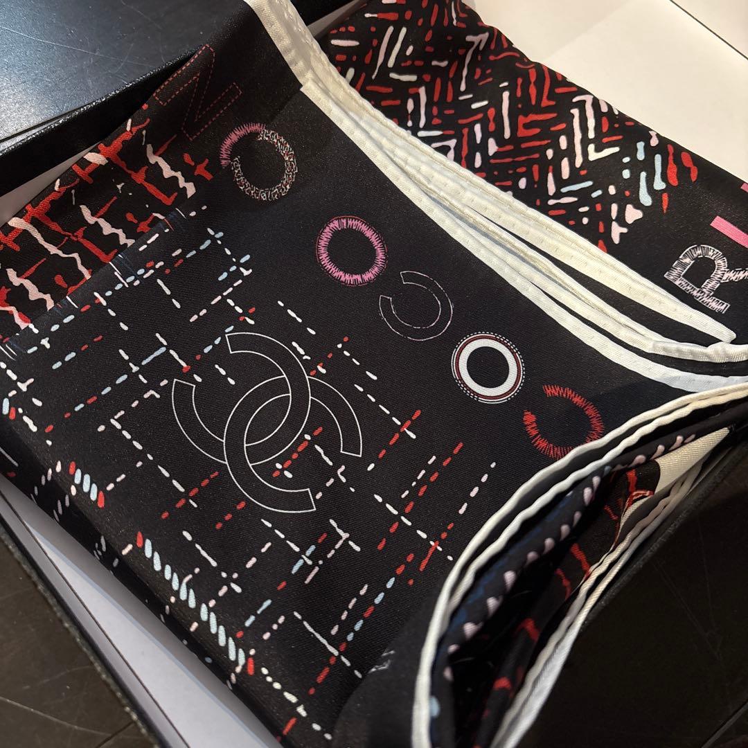 CHANEL スカーフ ブラック