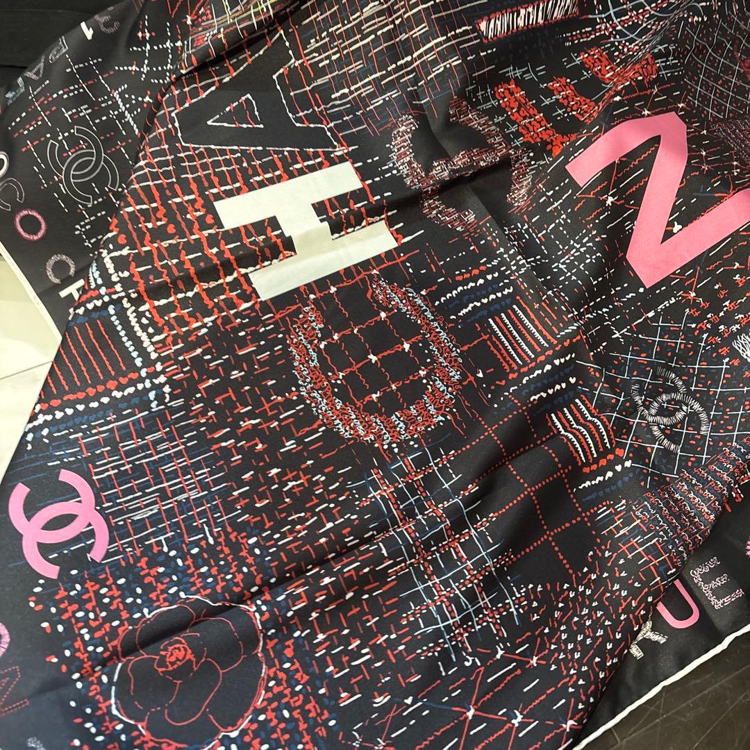 CHANEL スカーフ ブラック