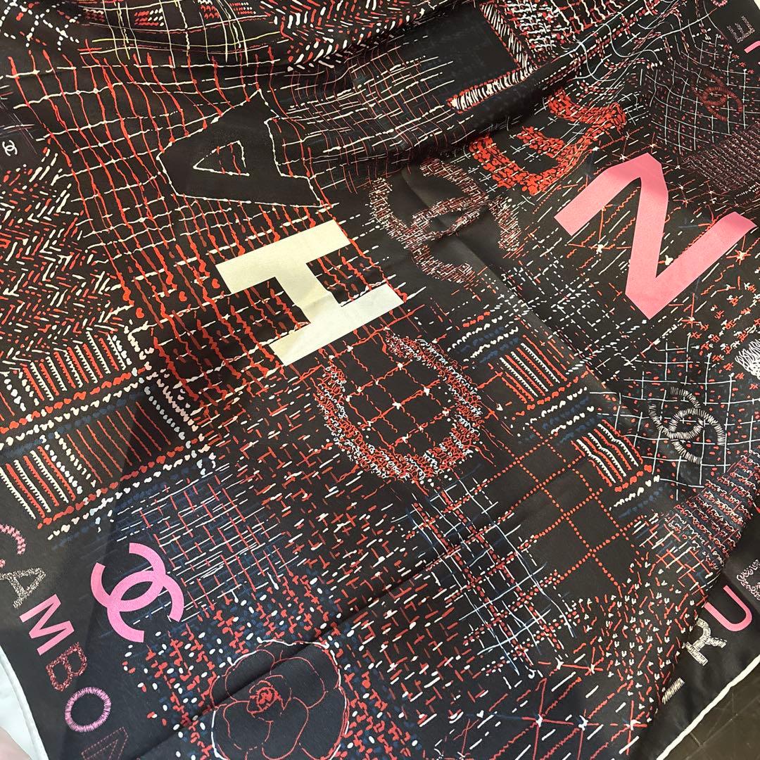 CHANEL スカーフ ブラック