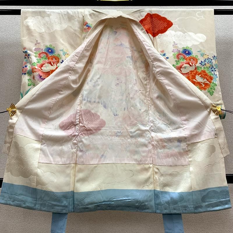506ax90□お宮参り 女児 祝い着 掛け着 七五三にも 部分絞り 鳳凰□良好