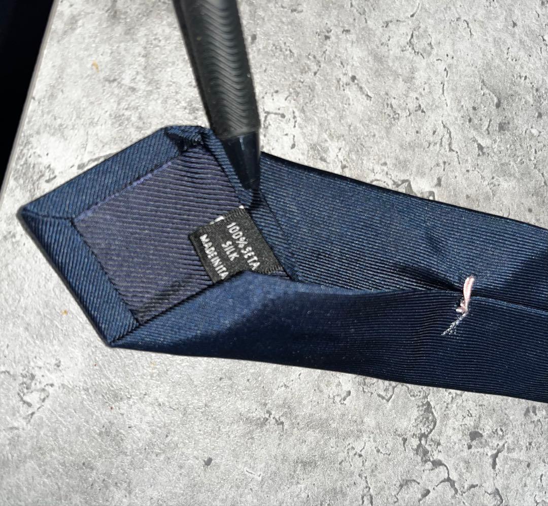 ルイジボレッリ　ボレリ　ネイビー　ソリッドネクタイ