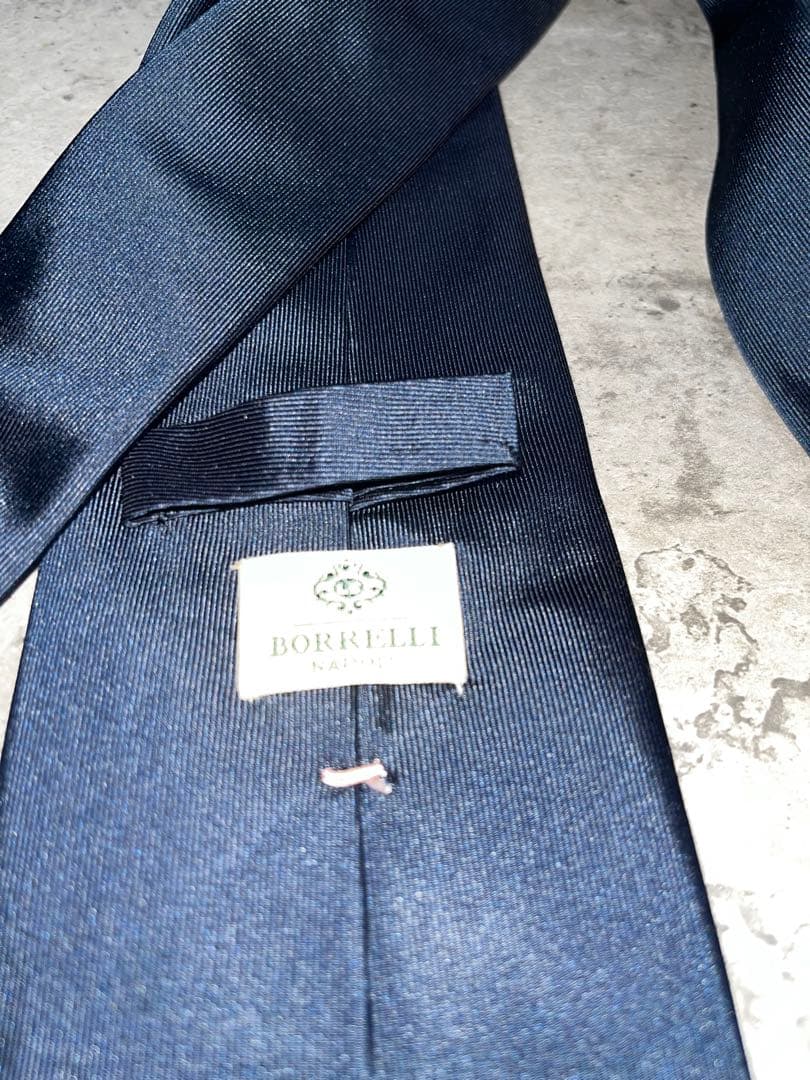 ルイジボレッリ　ボレリ　ネイビー　ソリッドネクタイ