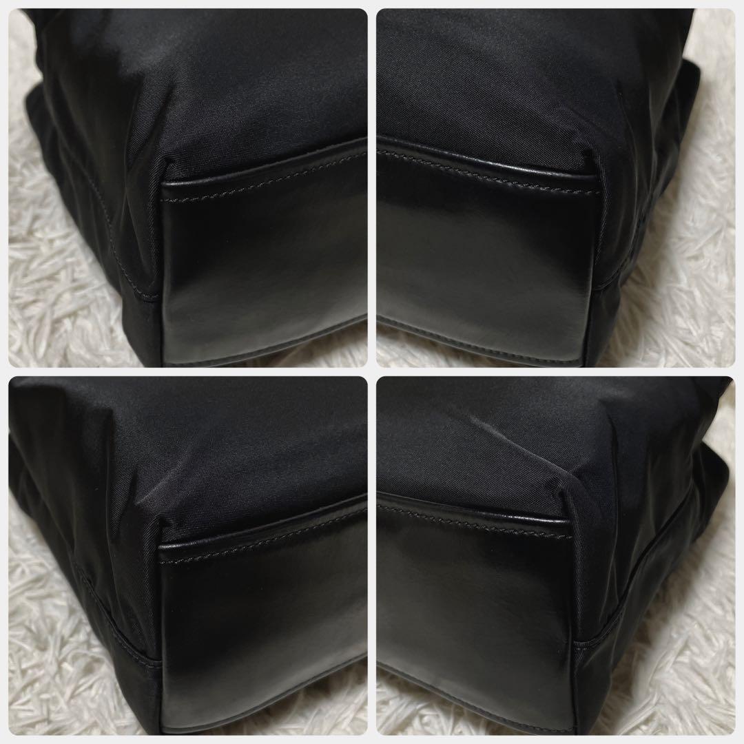 【超極美品】PRADA プラダ　トートバッグ　ナイロン　レザー　ブラック　肩掛け