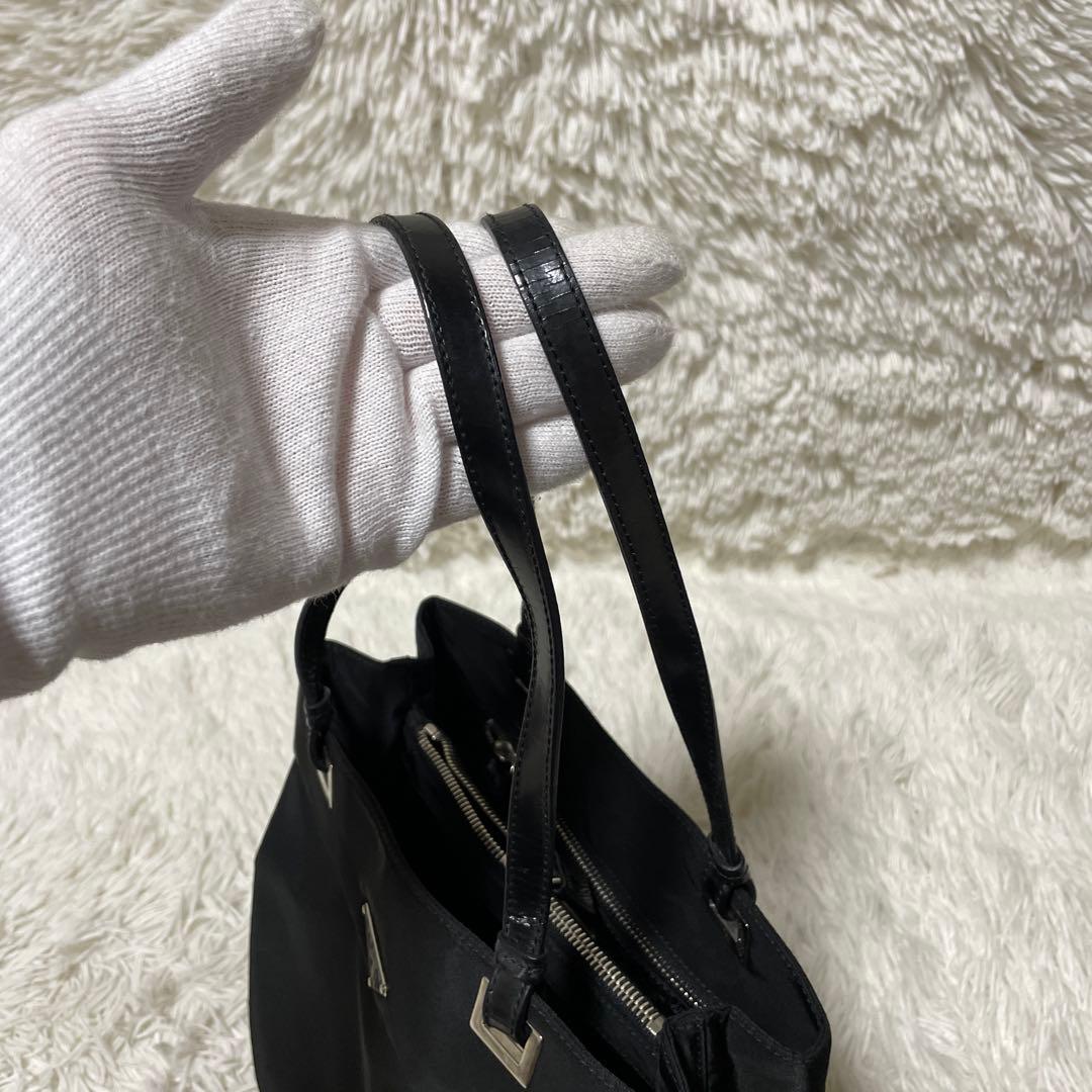 【超極美品】PRADA プラダ　トートバッグ　ナイロン　レザー　ブラック　肩掛け