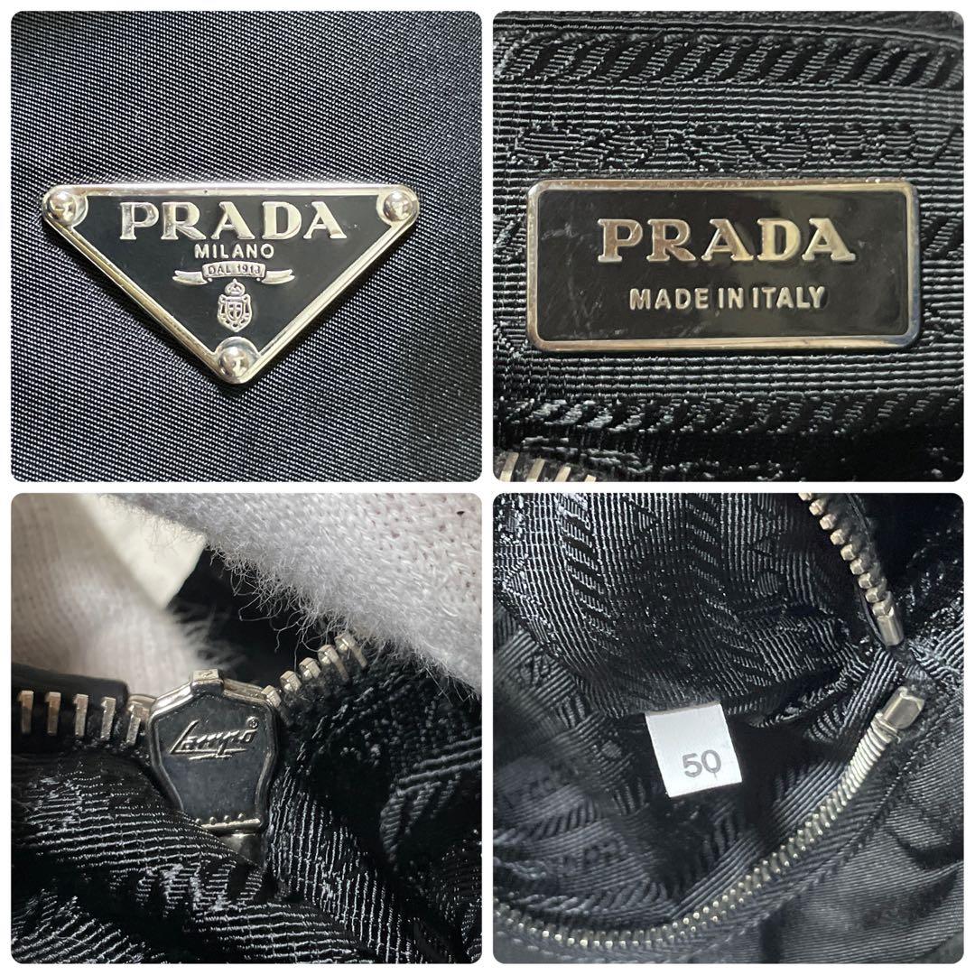 【超極美品】PRADA プラダ　トートバッグ　ナイロン　レザー　ブラック　肩掛け