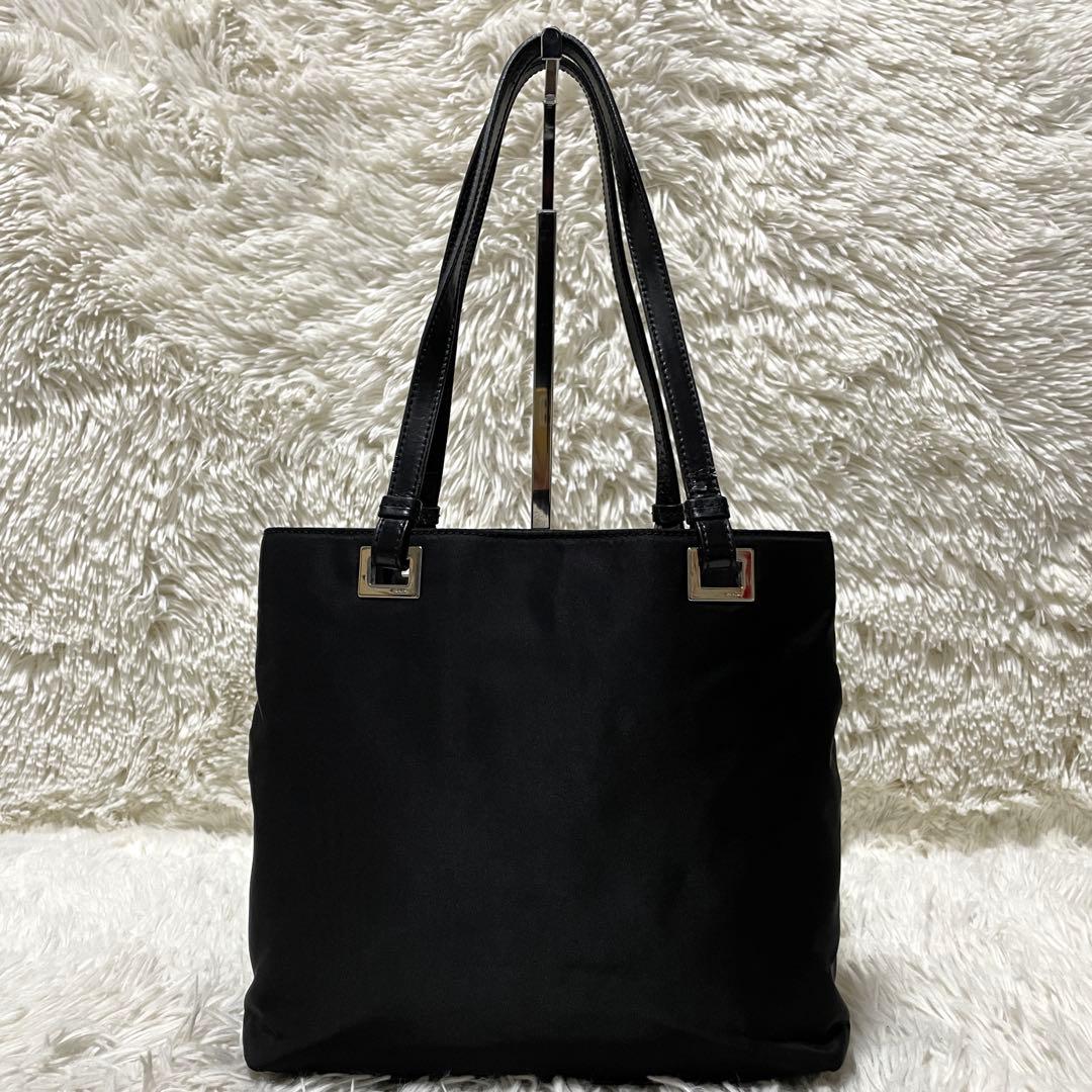 【超極美品】PRADA プラダ　トートバッグ　ナイロン　レザー　ブラック　肩掛け