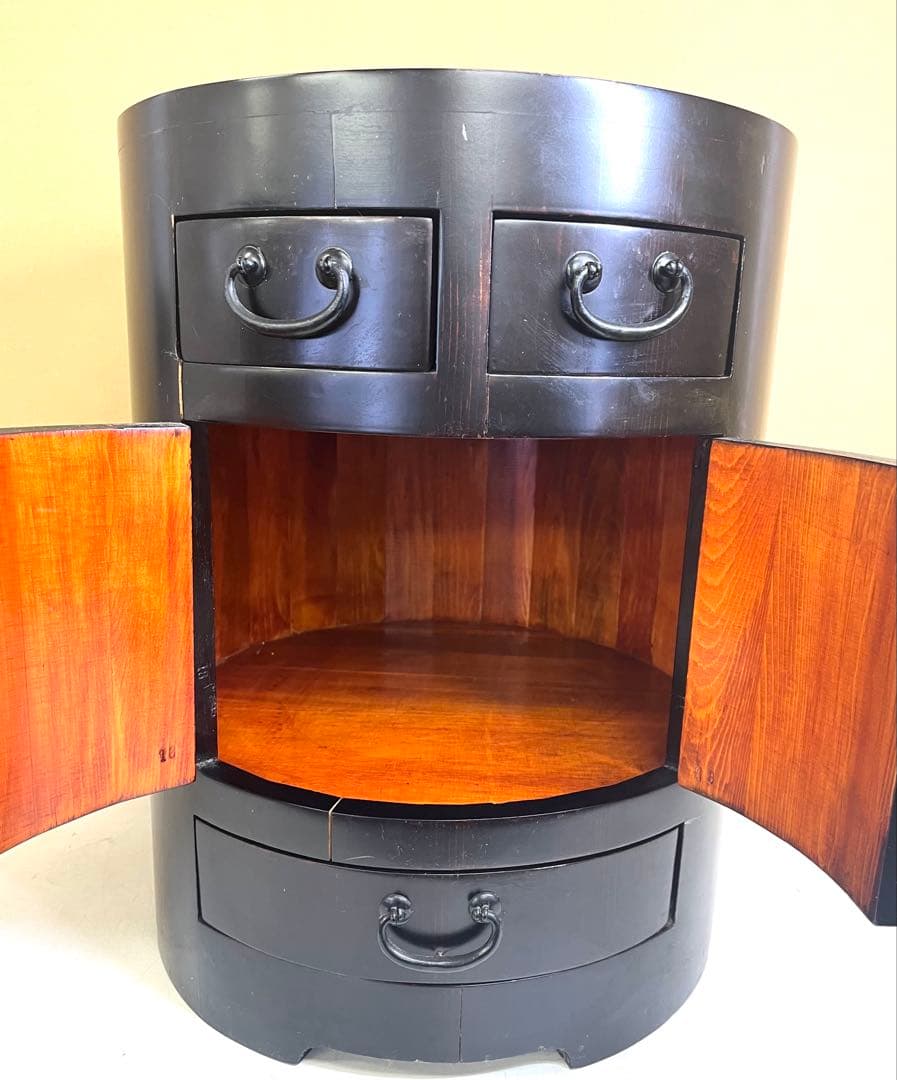 昭和レトロ アンティーク家具 円柱棚