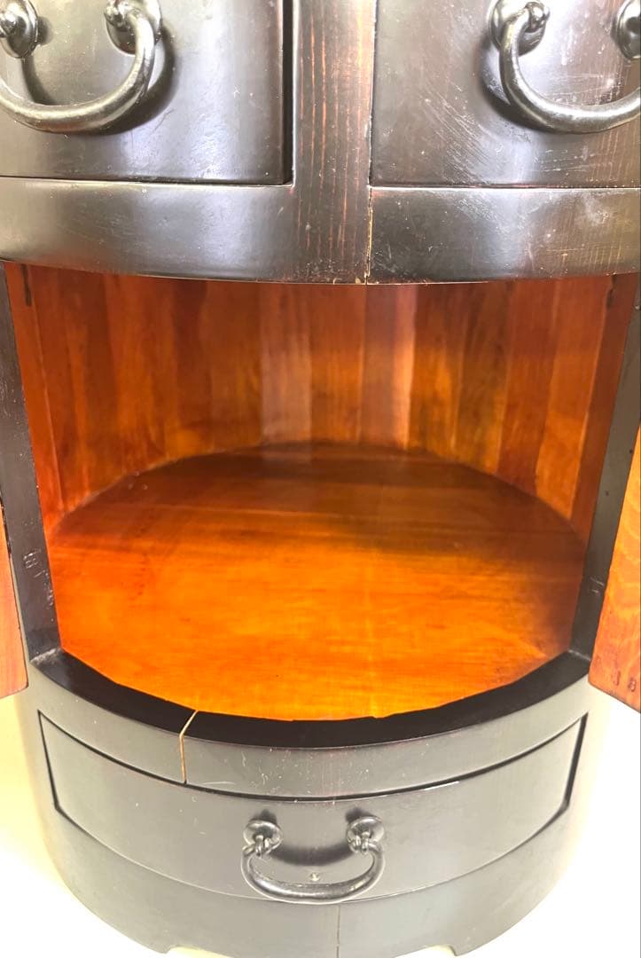 昭和レトロ アンティーク家具 円柱棚