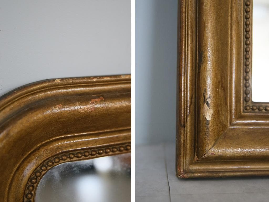 フランスアンティークルイフィリップ様式ミラー/ウォールミラー鏡(68-146-2