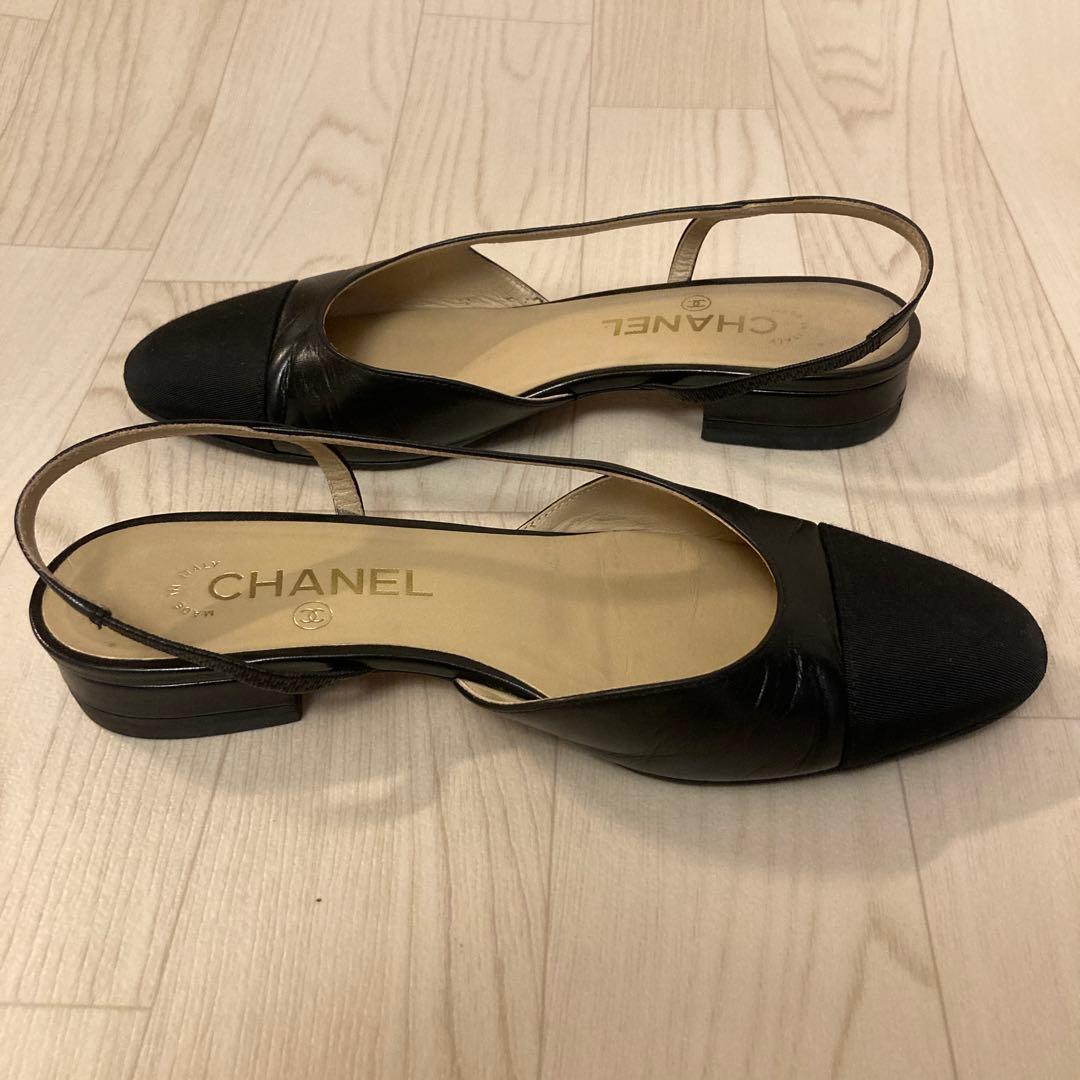 シャネル　スリングバック　シューズ　37
