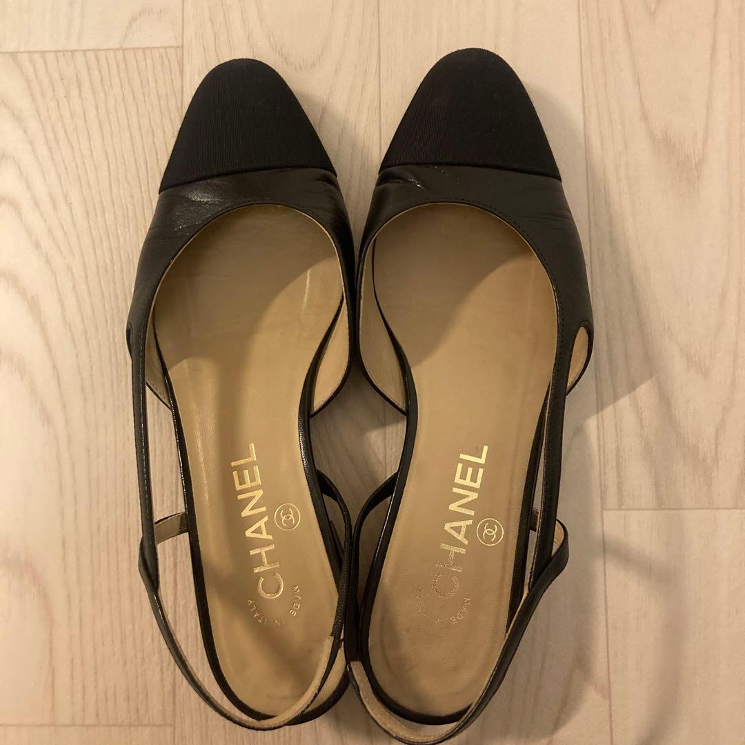 シャネル　スリングバック　シューズ　37