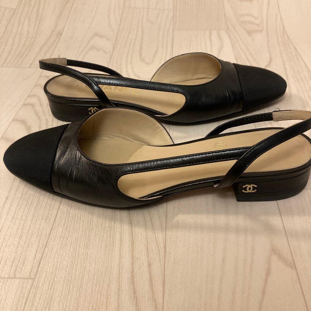 シャネル　スリングバック　シューズ　37