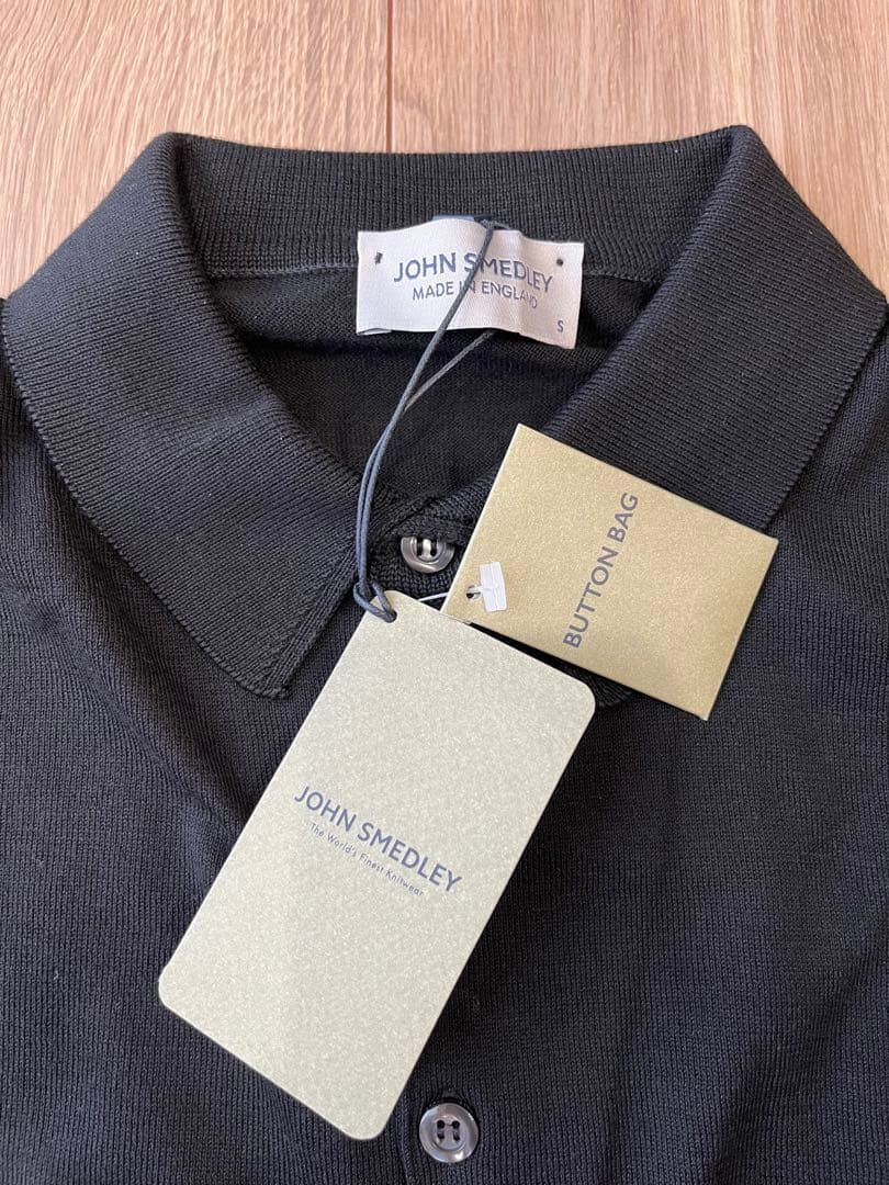 JOHN SMEDLEY ジョンスメドレー ブラック コットン ポロシャツ