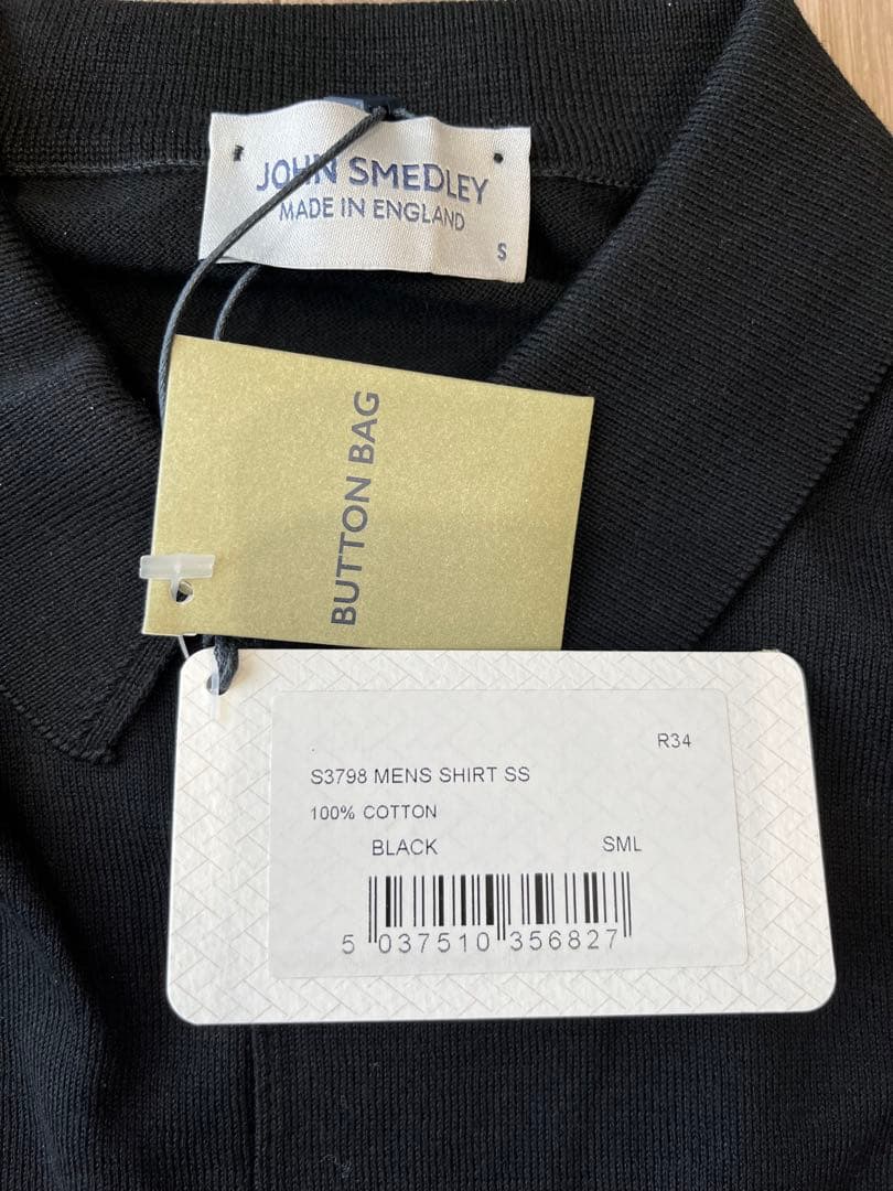 JOHN SMEDLEY ジョンスメドレー ブラック コットン ポロシャツ