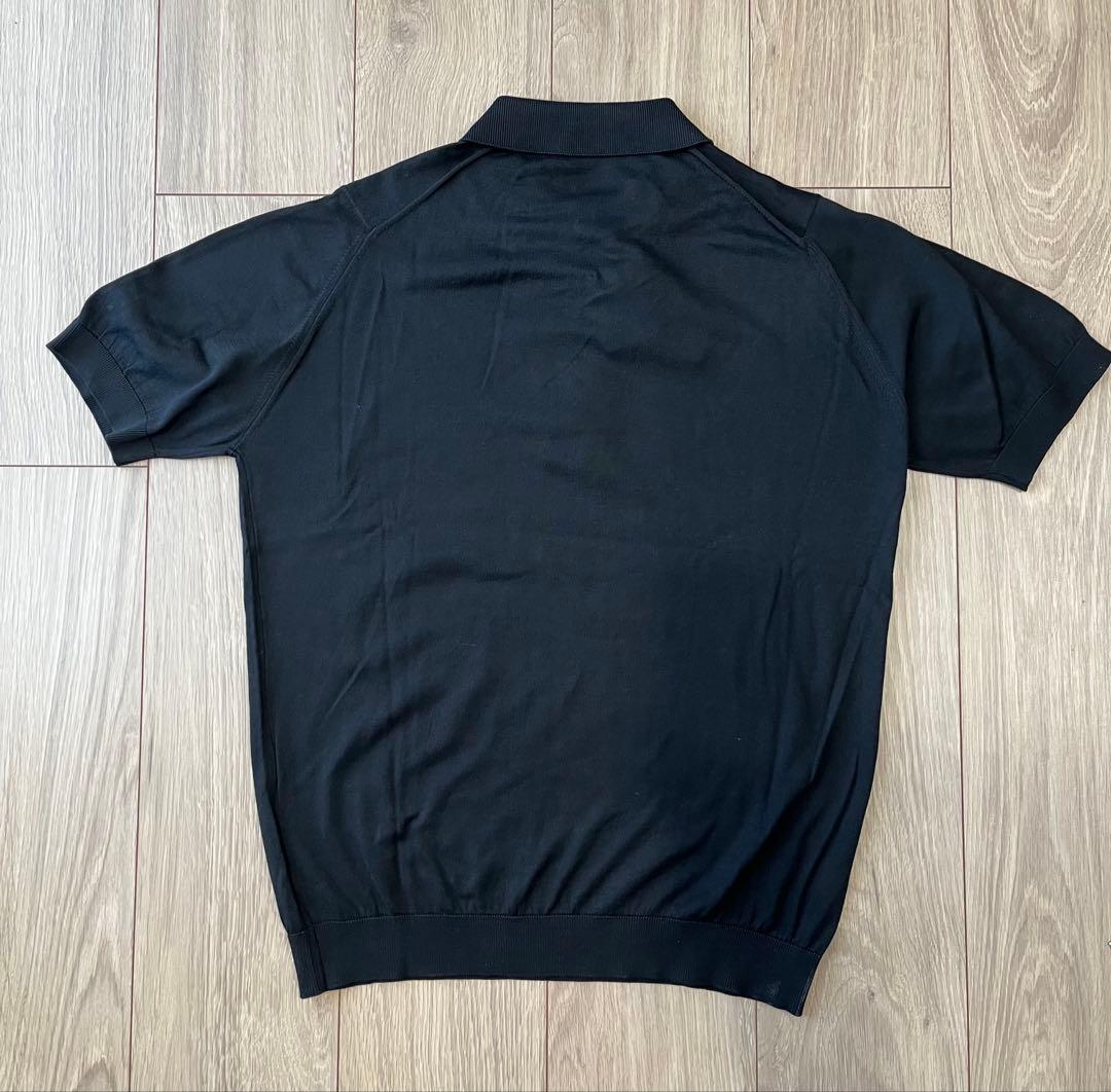 JOHN SMEDLEY ジョンスメドレー ブラック コットン ポロシャツ