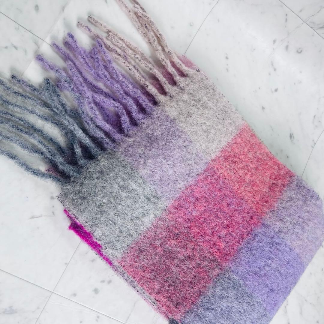 アクネストゥディオズ マフラー CA0084 モヘア混 チェック 正規品