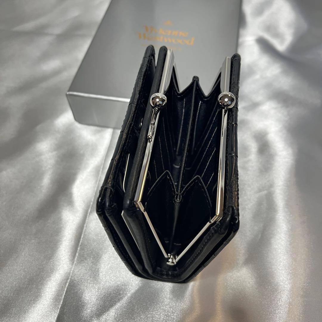 新品 Vivienne Westwood ブラック クロコダイル柄 二つ折り財布