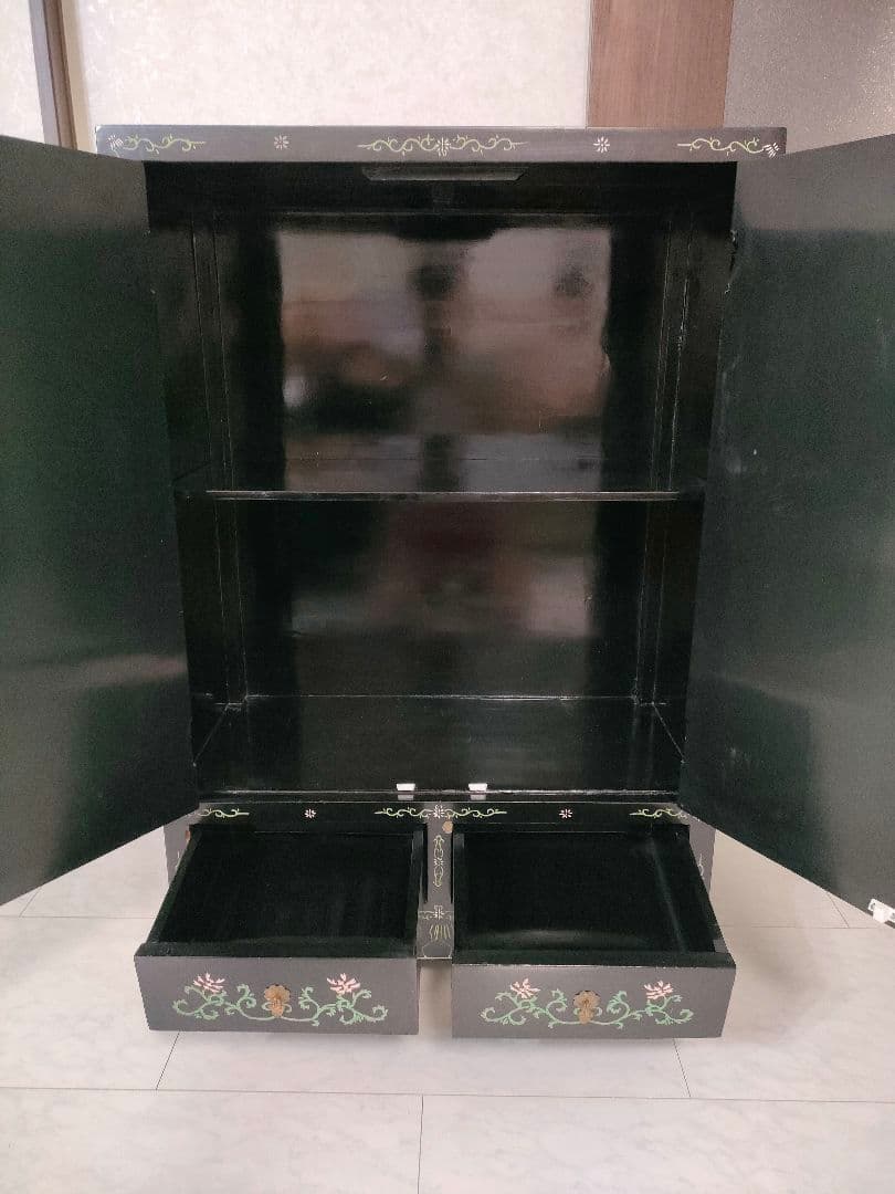 【TI様用】　中国家具 キャビネット 中国古玩 アンティーク家具 花鳥図