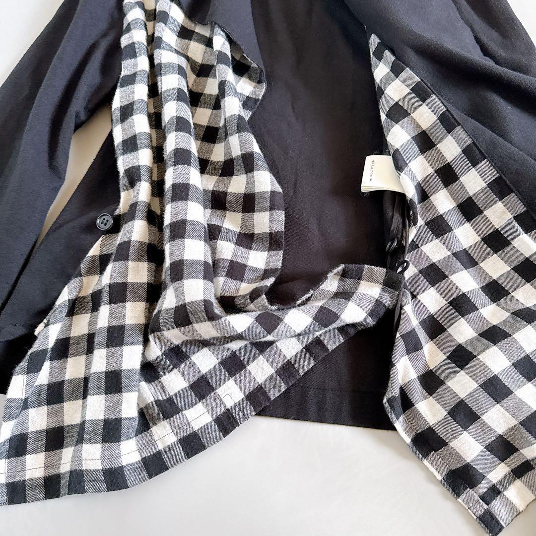 希少デザイン✨LIMI feu 変形シャツジャケット チェックレイヤードデザイン