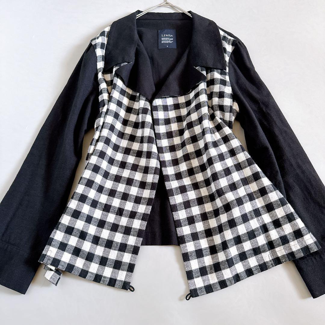 希少デザイン✨LIMI feu 変形シャツジャケット チェックレイヤードデザイン