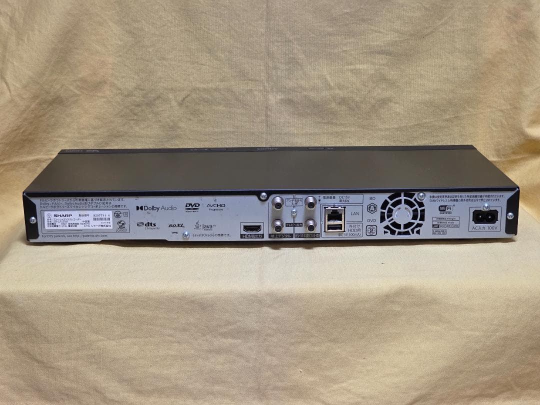 SHARP AQUOS BDレコーダー 2B-C10EW1　2023年製 整備品