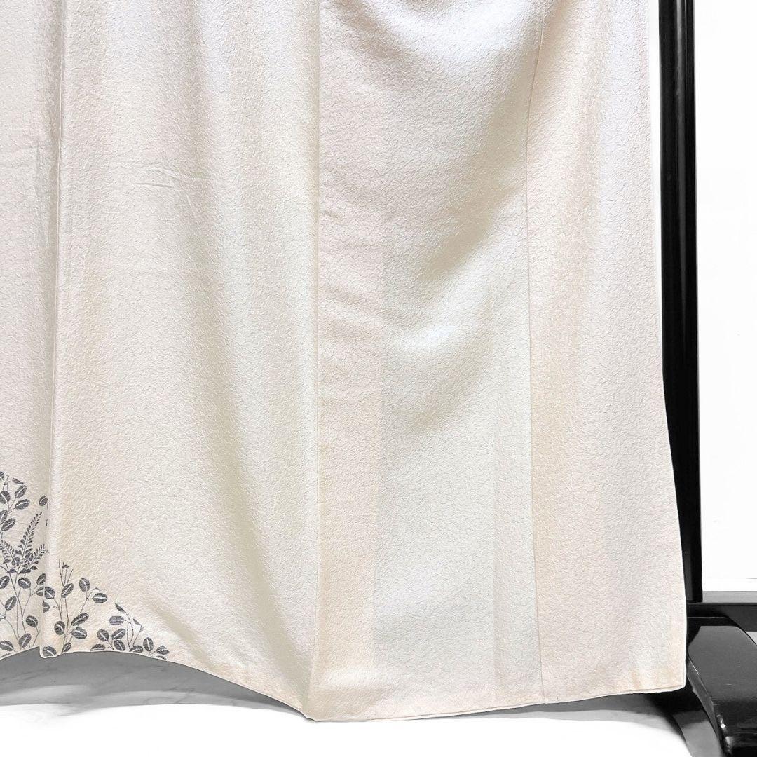 訪問着　単衣　ゼブラ柄　萩模様　花模様　着物　015b p