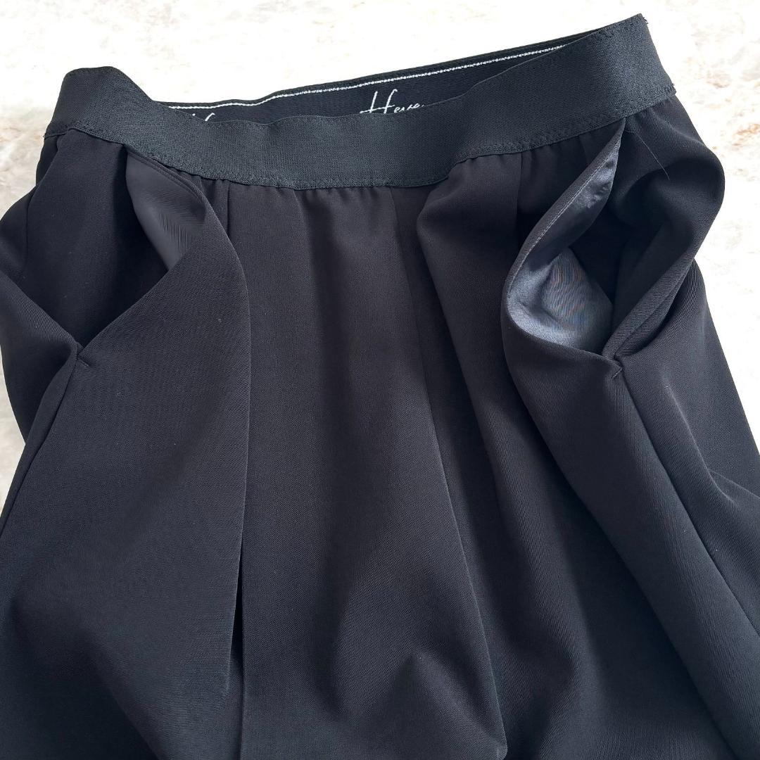 名品✨Heve エブリデイパンツ 38 黒 ウエストロゴ ストレッチ 美品　学校