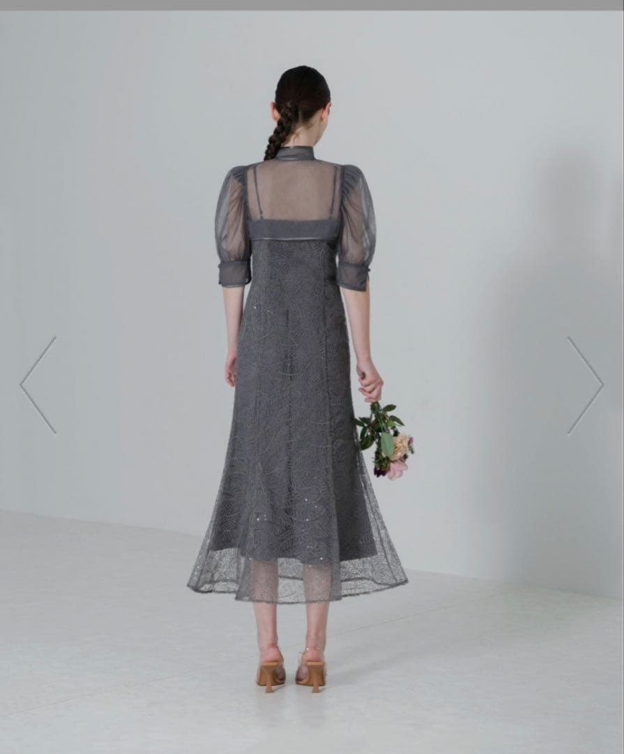 LEJA/スパンコール刺繍マーメイドボレロ付きワンピースドレス結婚式オケージョン