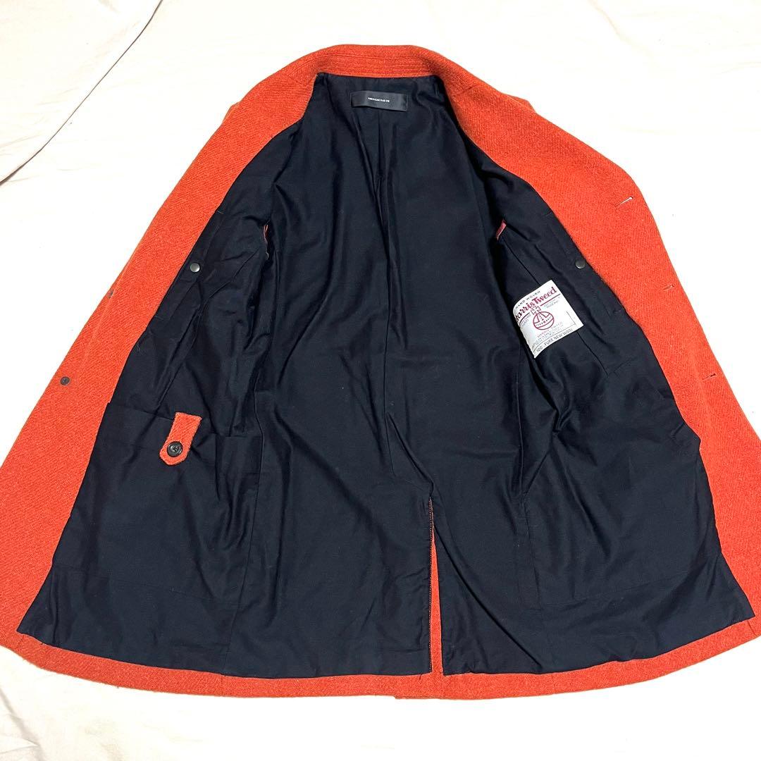 【新品 希少色】ハリスツイード　ロングチェスターコート　ウール100%　S