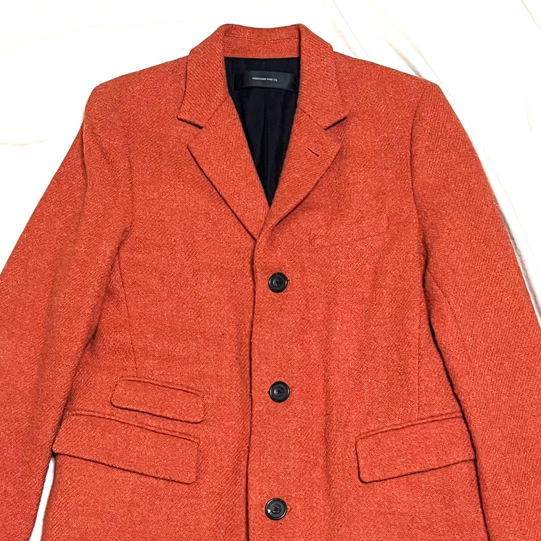 【新品 希少色】ハリスツイード　ロングチェスターコート　ウール100%　S