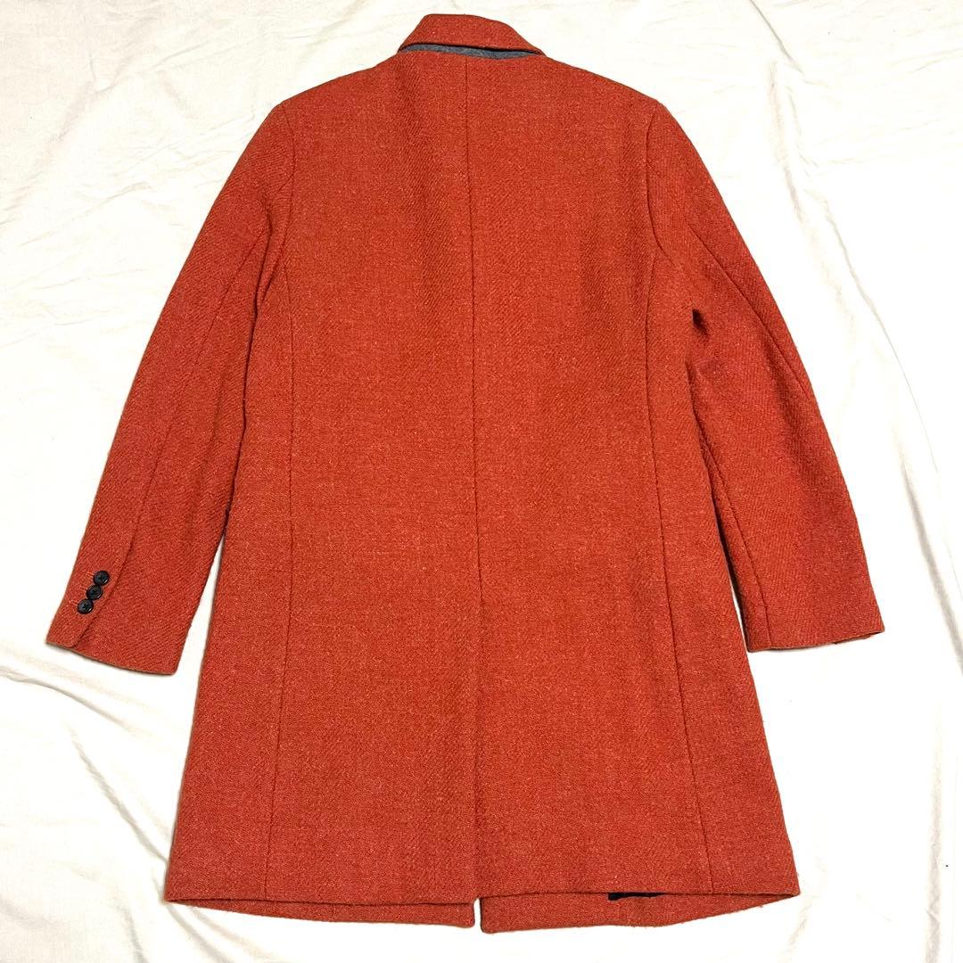 【新品 希少色】ハリスツイード　ロングチェスターコート　ウール100%　S
