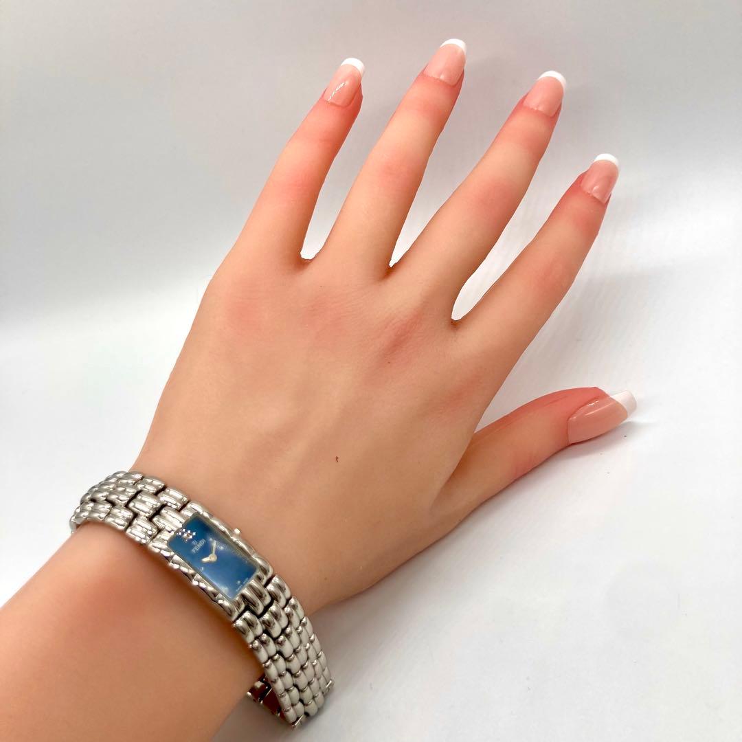 【稼動】 フェンディ 腕時計 オロロジ 660L QZ スクエア ブルー文字盤