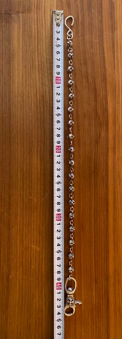 シルバー クロスボール　ウォレットチェーン