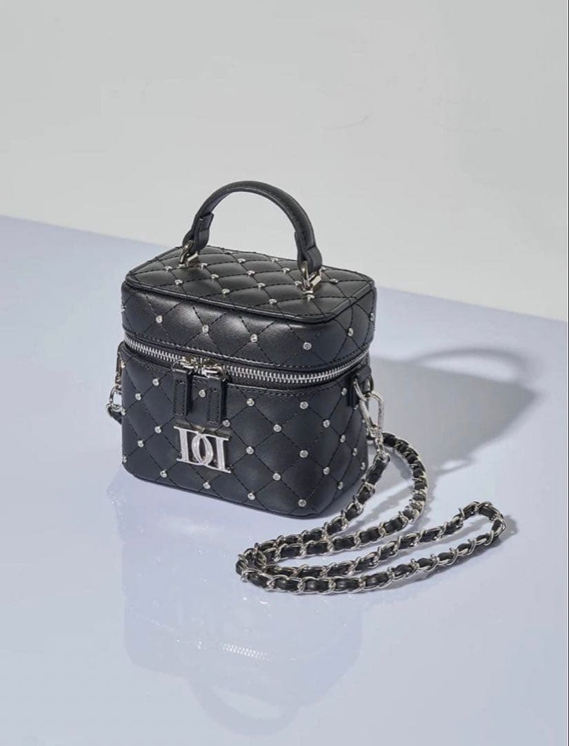 Darich キルティング ビジュー バッグ ブラック