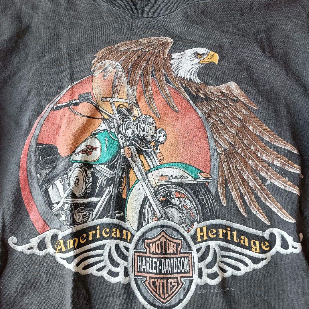 ハーレーダビッドソン　 アメリカン製古着　両面プリント　フェード