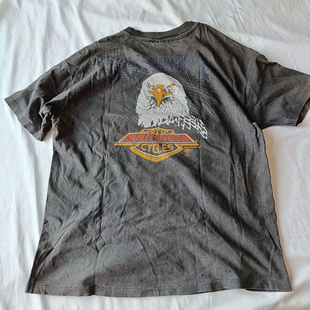 ハーレーダビッドソン　 アメリカン製古着　両面プリント　フェード
