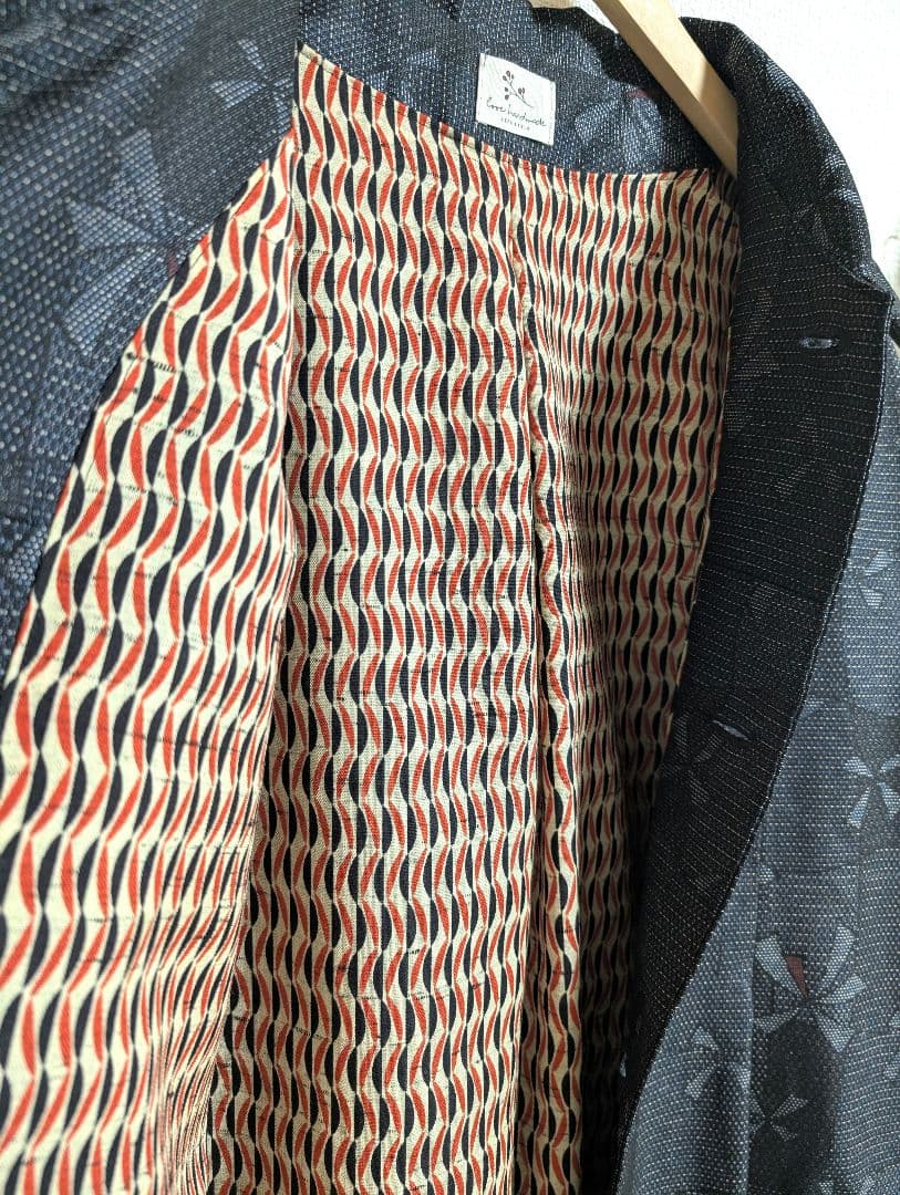 ロングコート　 着物リメイク