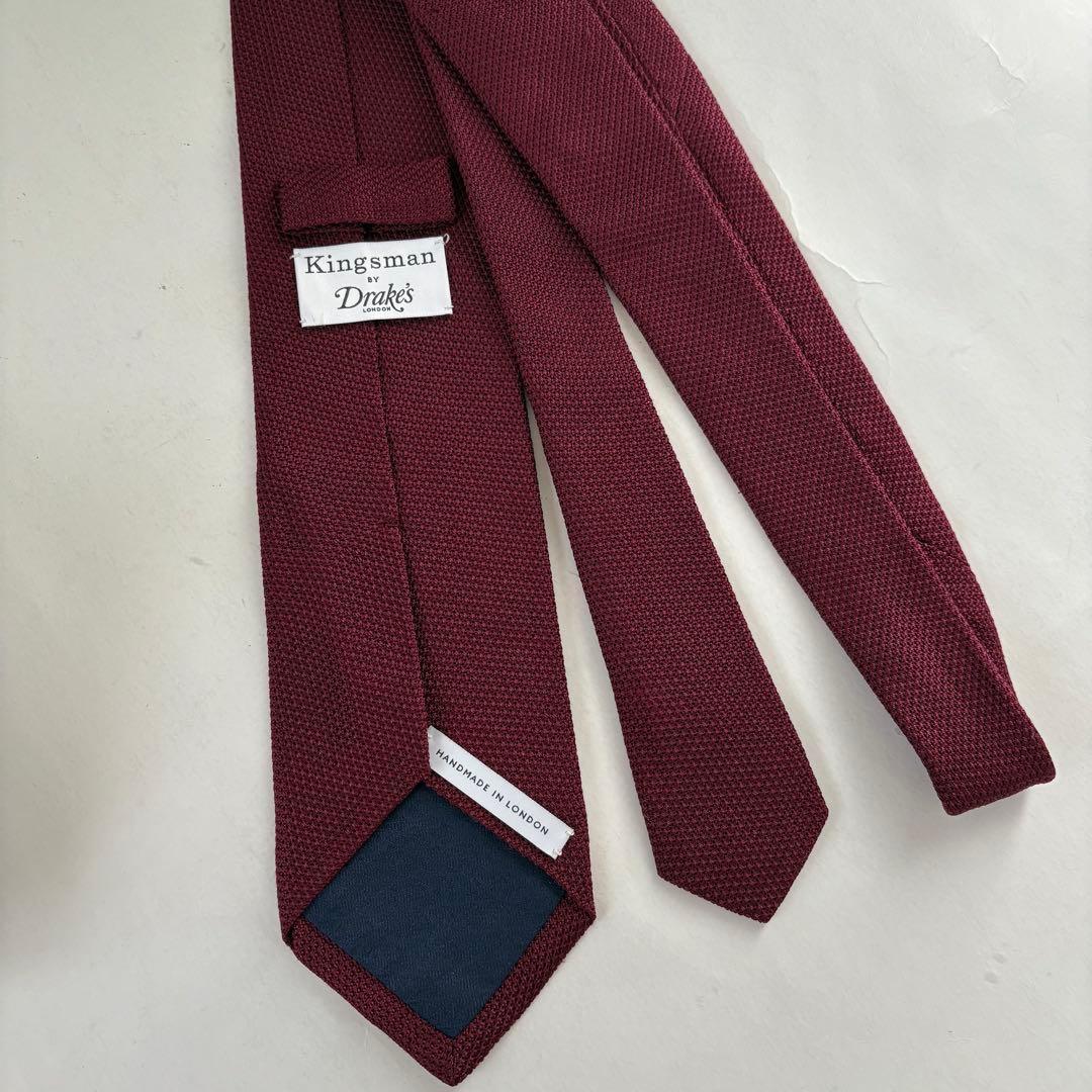 Kingsman by Drake's バーガンディ ネクタイ　無地　グッズ