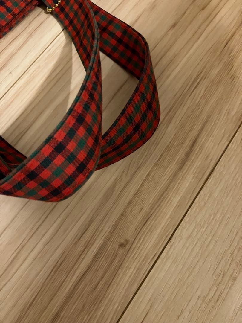 ファミリア　赤チェック　トートバッグ大