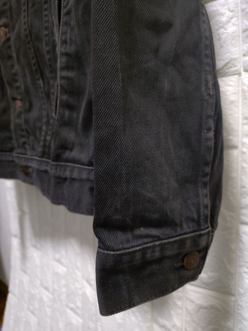 90s★ヴィンテージ★リーバイスLevi's濃黒ブラックデニムジャケットGジャン