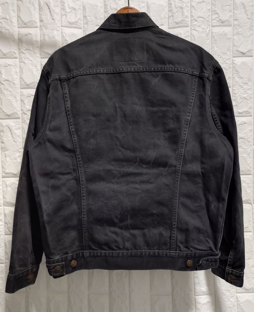 90s★ヴィンテージ★リーバイスLevi's濃黒ブラックデニムジャケットGジャン