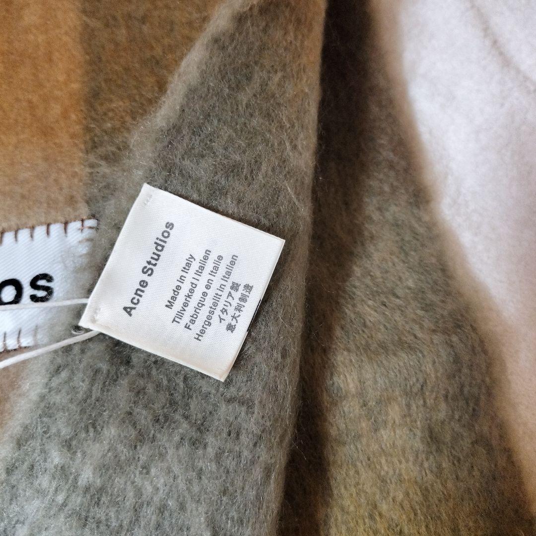 ブラウン　Acne Studios チェック柄マフラー　スカーフ