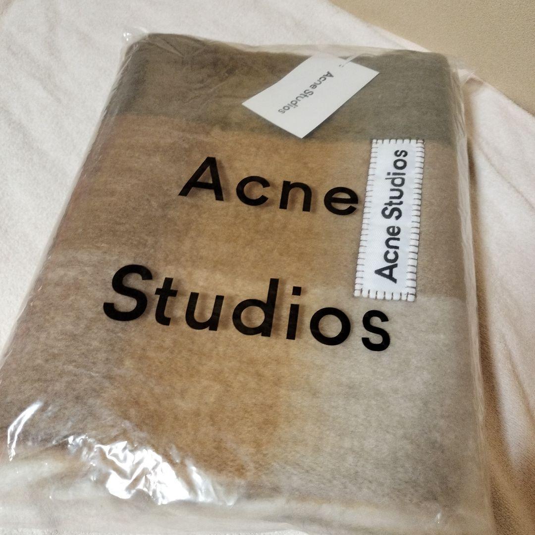 ブラウン　Acne Studios チェック柄マフラー　スカーフ
