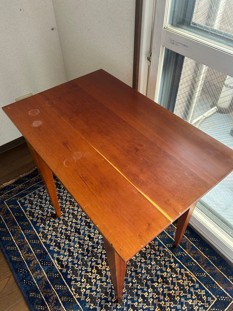 アンティーク　小型の無垢机　引出付き