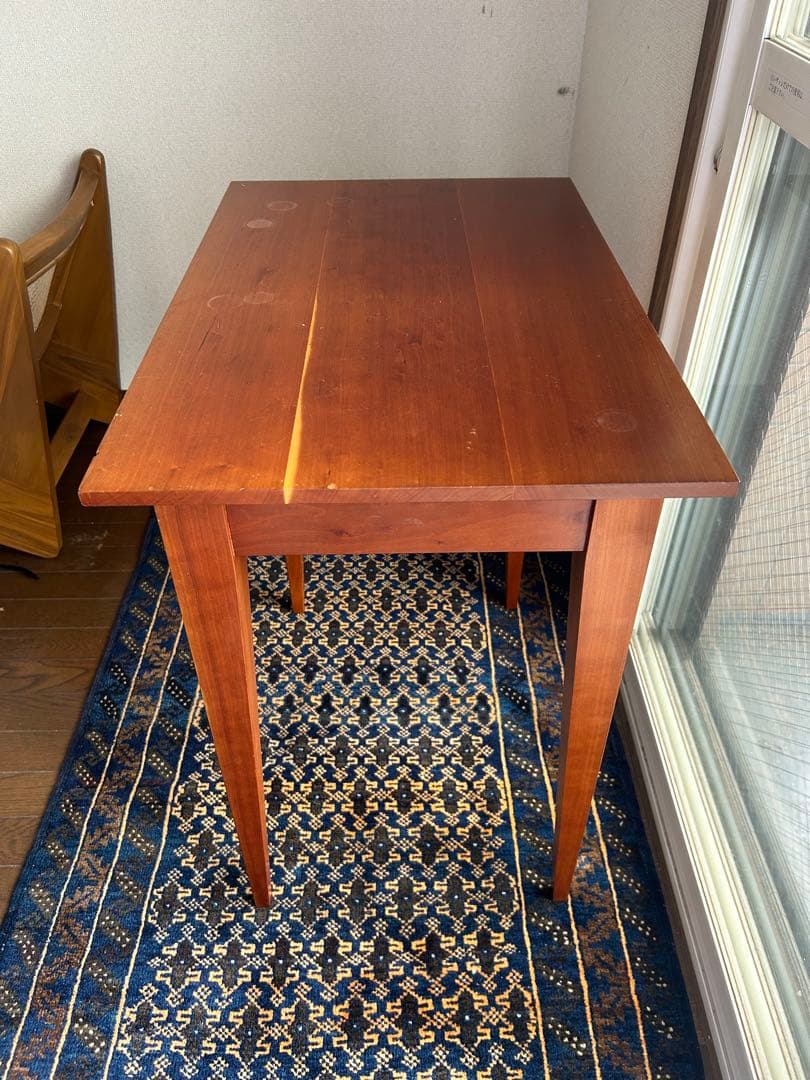 アンティーク　小型の無垢机　引出付き